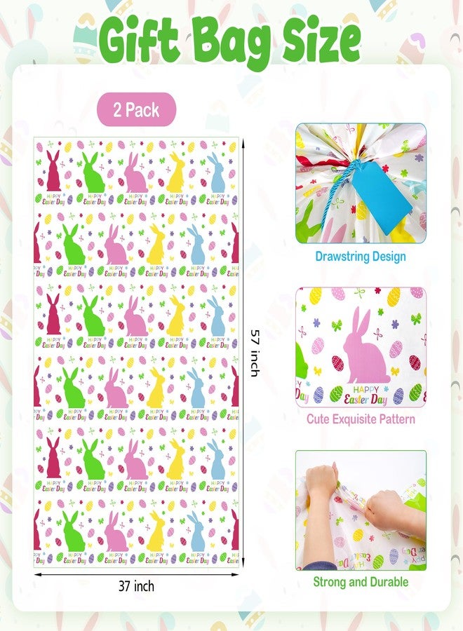 Childom 2 Pcs Large Easter Gift Bags,Easter Decorations 37" x 57" Large Gift Bags with Tags Ropes,Bunny Egg Bag for Giant Gifts Bulk Gifts,Plastic Extra Gift Bag for Birthday,Holiday,Party Supplies - Image 5