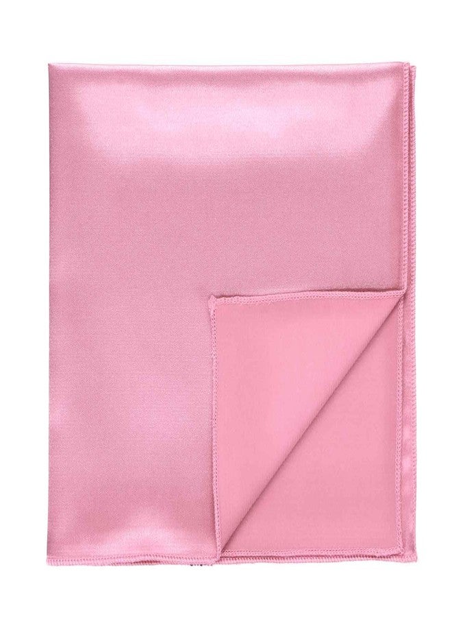 tiemart Bright Pink Solid Color Pocket Square - Image 4