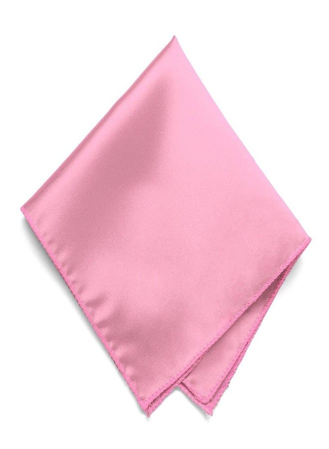 tiemart Bright Pink Solid Color Pocket Square - Image 1