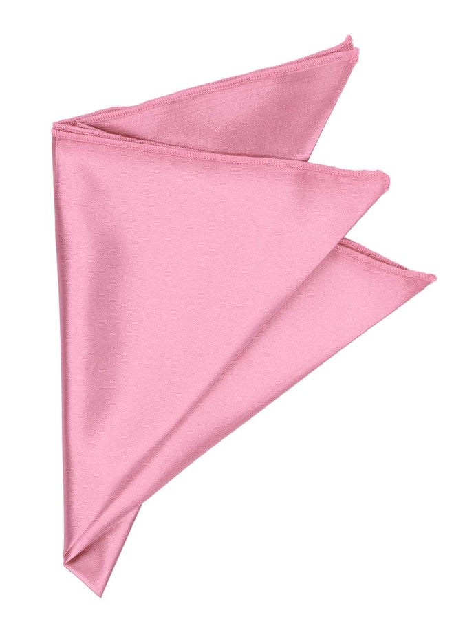 tiemart Bright Pink Solid Color Pocket Square - Image 3