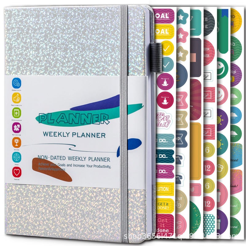 A5 Week Plan This Dot Matrix Square Self-Discipline Strap Notebook No Date Plan This Efficiency Manual - Image 2