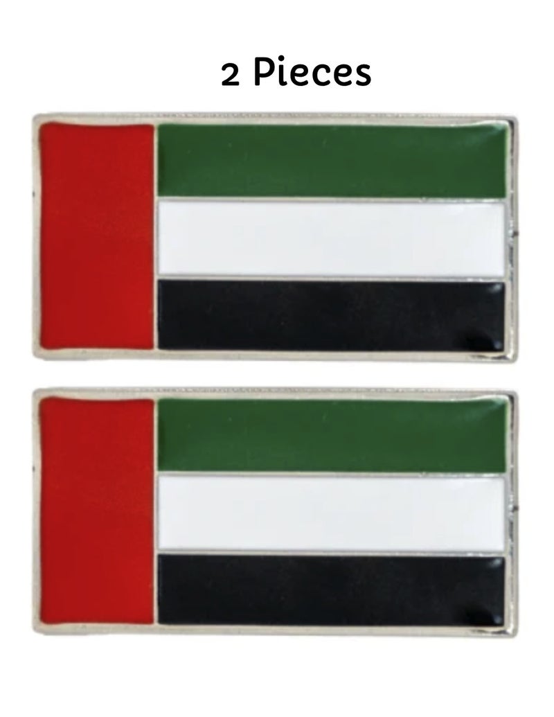 Yuwell 2 Pieces UAE National Day Flag Badge Premium Metal Magnetic Lapel Pin, Rectangle UAE Flag Brooch Emblem, Durable Magnetic Pin for Clothing, Gifts, Collectors, Party Supplies & National Day Decorations - Image 3