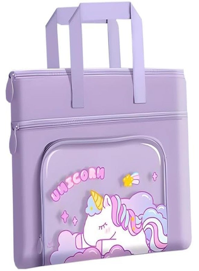 Spocco | Cartoon Design Hand Bags, Canvas Carrying Hand Bag, Reusable Shopping Hand Bag, Tote Bag For Girls, Travel Bag with Handle Strap, Zipper Document Carry Bag For Office & Home | 122 - Image 1