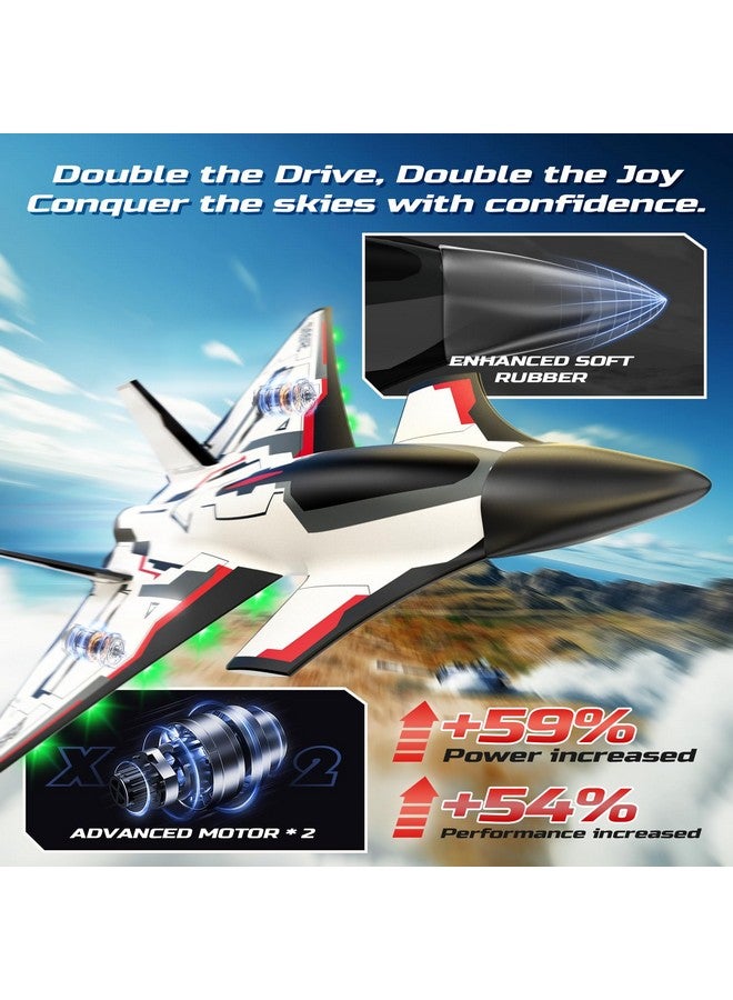 DEERC Future RC Plane 4 Channel Remote Control Jet Hobby Airplane with LED Lights RTF Aerobatic Aircraft Toys,2.4GHz 6-axis Gyro Stabilizer EDF EPP Glider Aircraft Plane for Adults Beginners Advanced - Image 2