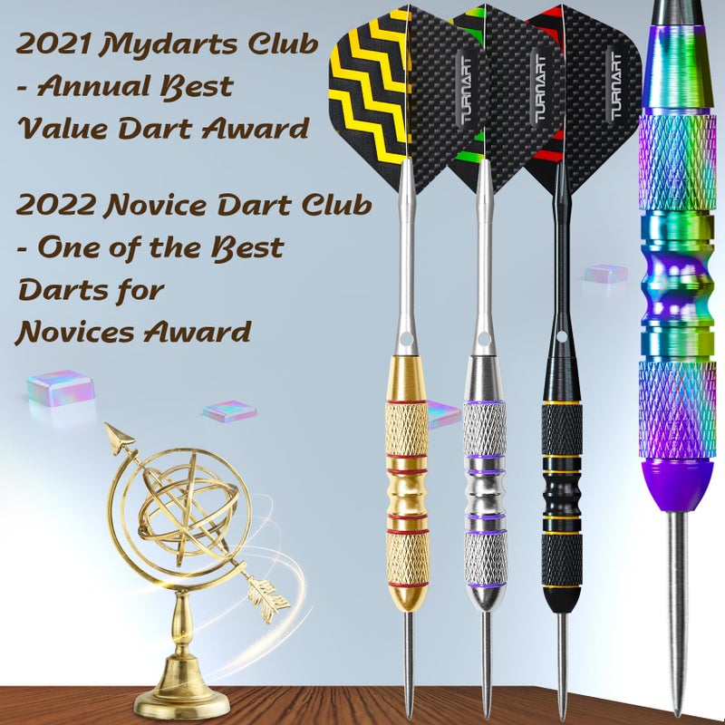 Turnart Darts Metal Tip Set - Steel Tip Darts Darts Set Professional Metal Darts 12 pcs 22/24 Grams Pro Dart Set with Stylish Case Aluminum Shafts Extra 9 Flights - Image 5