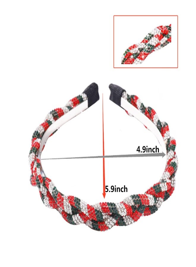 Soochat Christmas Rhinestone Headbands Merry Christmas Rhinestone Headbands Xmas Crystal Hair Hoops Hair Accessory for Women Girls - Image 2