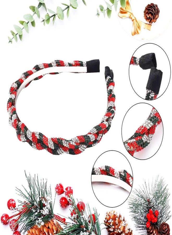 Soochat Christmas Rhinestone Headbands Merry Christmas Rhinestone Headbands Xmas Crystal Hair Hoops Hair Accessory for Women Girls - Image 5