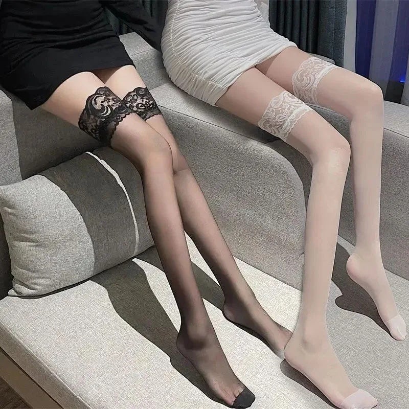 Lolita Bowknot Thigh High Stockings Sweet Over Knee Socks Lace Mesh Women Legging Female Punk Hollow Fishnet Pantyhose Hosiery - Image 2