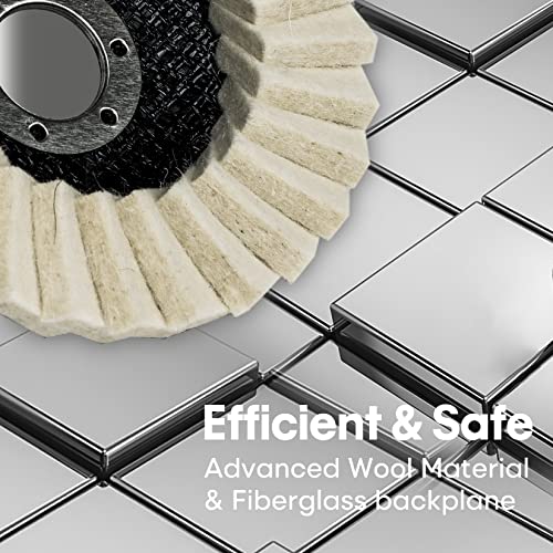 SHALL 6-Pack Felt Flap Disc Abrasives 4-1/2" x 7/8" Arbor, Wool Polishing Buffing Wheel Pad for Angle Grinder - Image 5