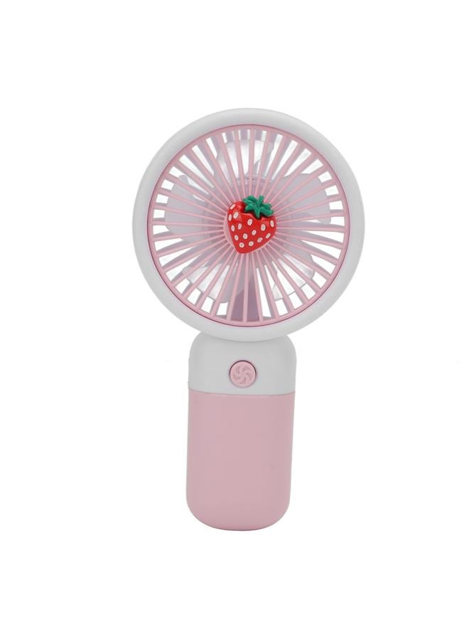 Loquat Handheld Fan Cartoon Strawberry Look USB Charging Portable Rechargeable Fan Portable with Lanyard for Wowen for Travel - Image 3