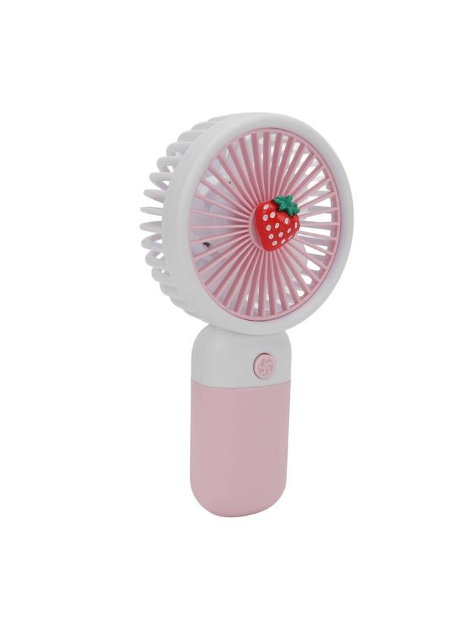 Loquat Handheld Fan Cartoon Strawberry Look USB Charging Portable Rechargeable Fan Portable with Lanyard for Wowen for Travel - Image 1