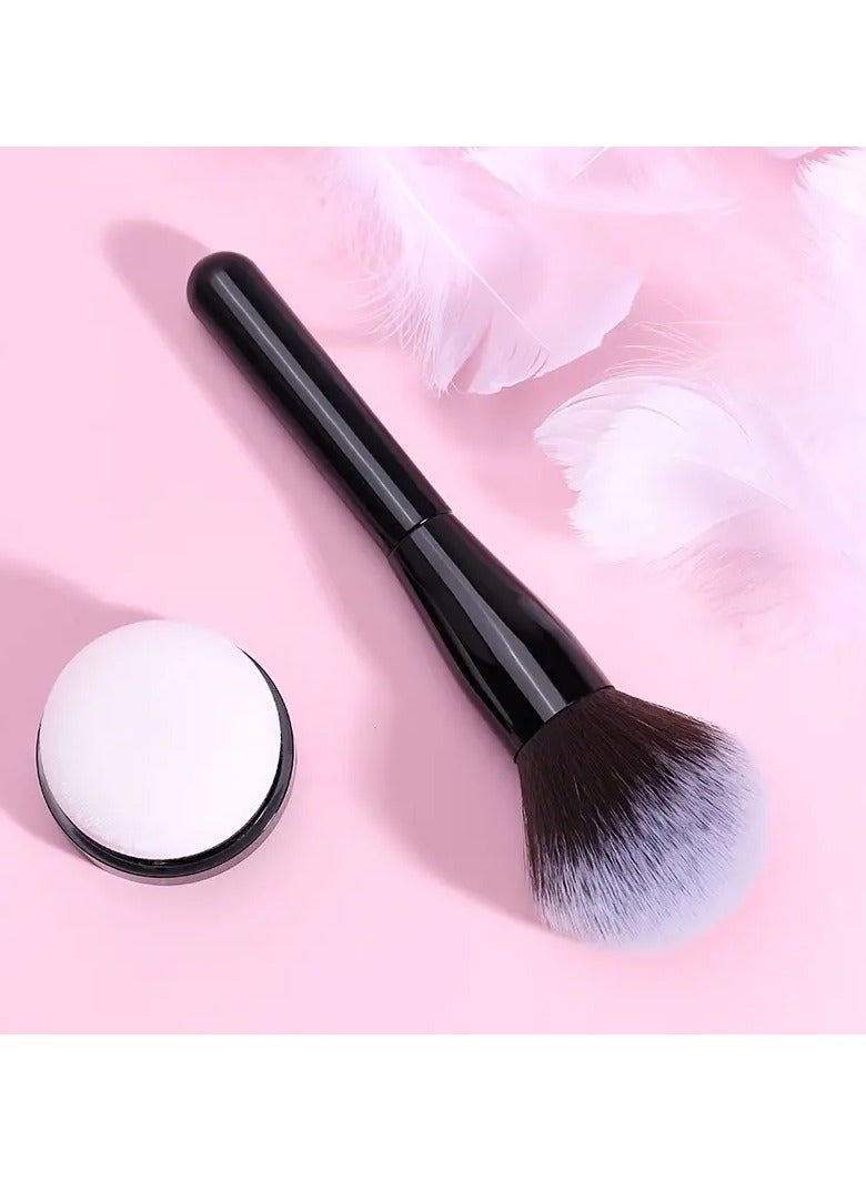 ORiTi 1Pc Large Loose Powde Brush Premium Synthetic Makeup Powder Brush Soft Hair Makeup Powder Blush Foundation Bronzer Brush Professional Face Makeup Tool for Dailu Makeup  Party - Black - Image 1