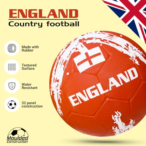 Synco Football England | Rubber Moulded | Training Country Ball for Beginners | Suitable for Indoors/Outdoors - Image 3