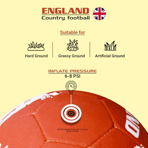 Synco Football England | Rubber Moulded | Training Country Ball for Beginners | Suitable for Indoors/Outdoors - Image 5