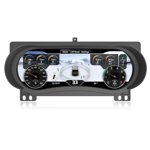Pioowirk Cluster for Jeep JL 2018-2023, 12.3" Digital Speedometer with HD 1920x720 Screen, Aftermarker Instrument Dashboard Replacement for Wrangler Gladiator - Image 1