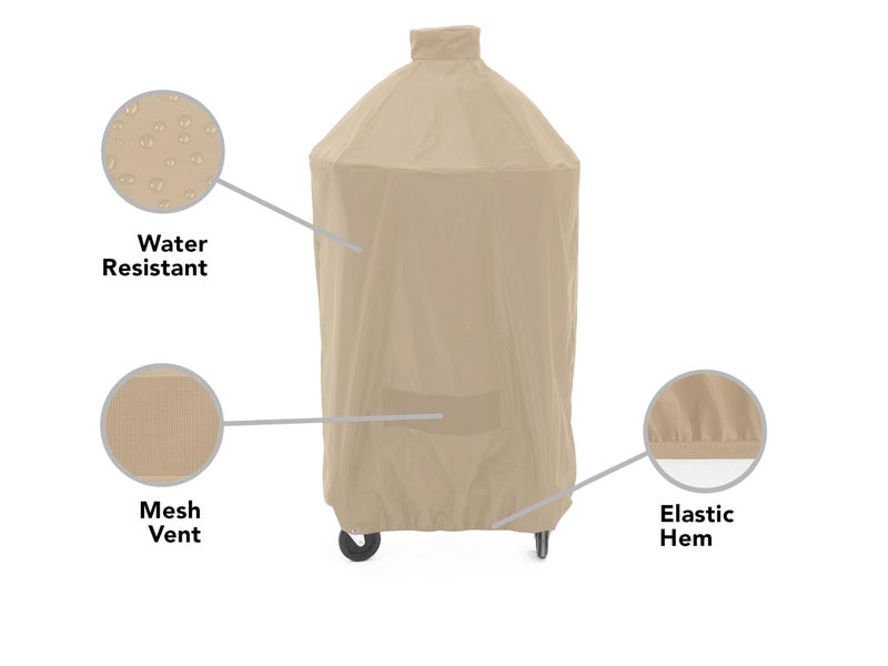 Covermates Kamado Full Grill Cover - Weather Resistant Outdoor Cover, Protects Large Table and Round Grills Outdoor, Classic 12-Guage Vinyl, Standing 29 Diameter x 48H, Classic Tan - Image 3