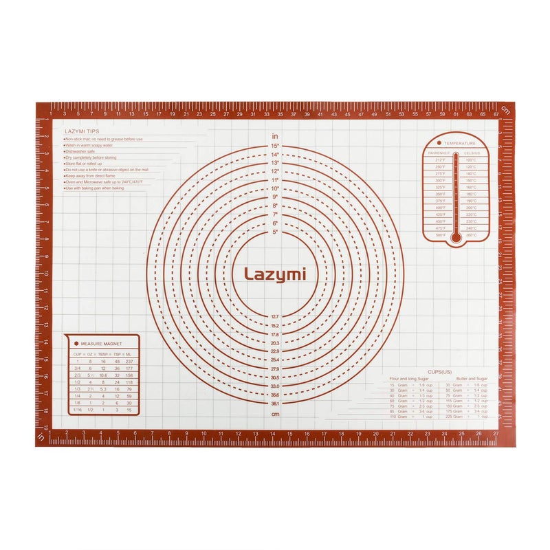 Extra Large Silicone Pastry Rolling Mat Sheet with Measurement 7151cm NonSlip Silicon Dough Kneading Board Non Stick for Fondant Icing Cake Pizza Bread Baking Red