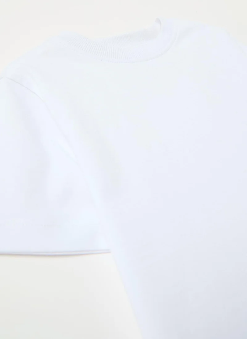 Ovs Solid colour T-shirt in organic cotton