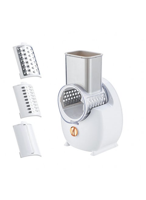 Electric Cheese Grater Shredder Type-C Charging One-Touch Control Cordless Rotary Automatic Electric Slicer Shredder with 3 Free Attachments for Vegetables Cheeses Carrots