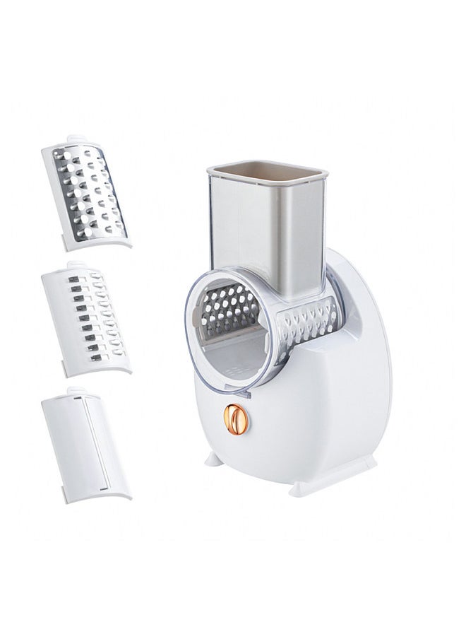 Electric Cheese Grater Shredder Type-C Charging One-Touch Control Cordless Rotary Automatic Electric Slicer Shredder with 3 Free Attachments for Vegetables Cheeses Carrots