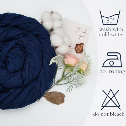 pepmily 6 Pack Navy Blue Cheesecloth Table Runner 10ft Boho Gauze Fabric Cheese Cloth Table Runner 35 x 120 Inch Rustic Sheer for Holiday Baby Shower Home Décor Party Wedding Decoration - Image 5