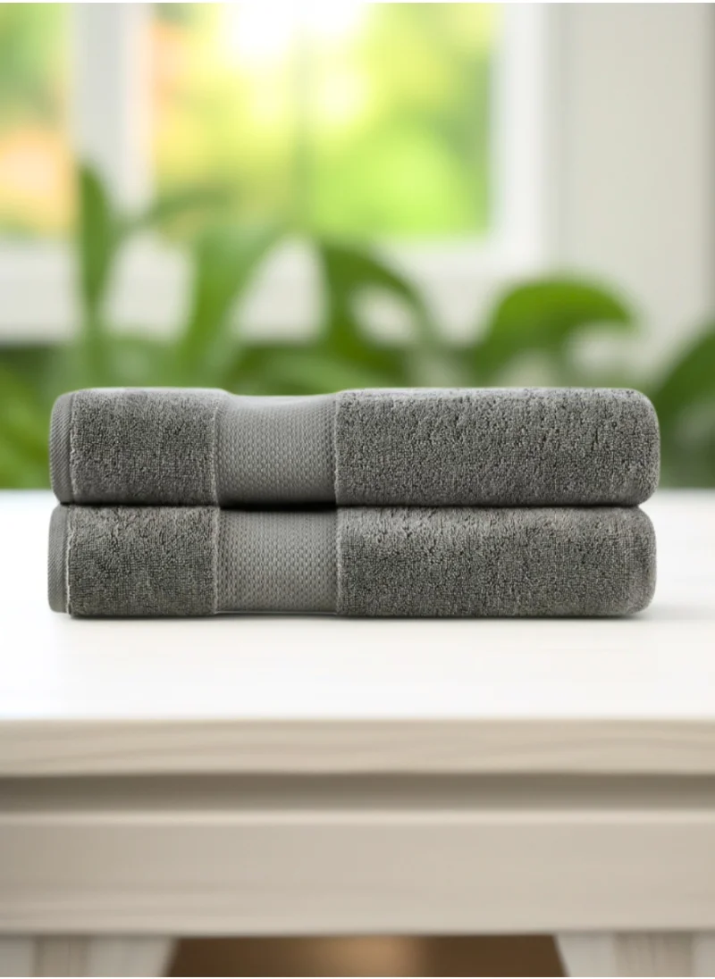 1Chase Luxury Cotton Bath Towels – Set of 2 Large Black Towels | 70x140 cm, 600 GSM, Ultra-Soft & Absorbent Hotel & Spa Quality