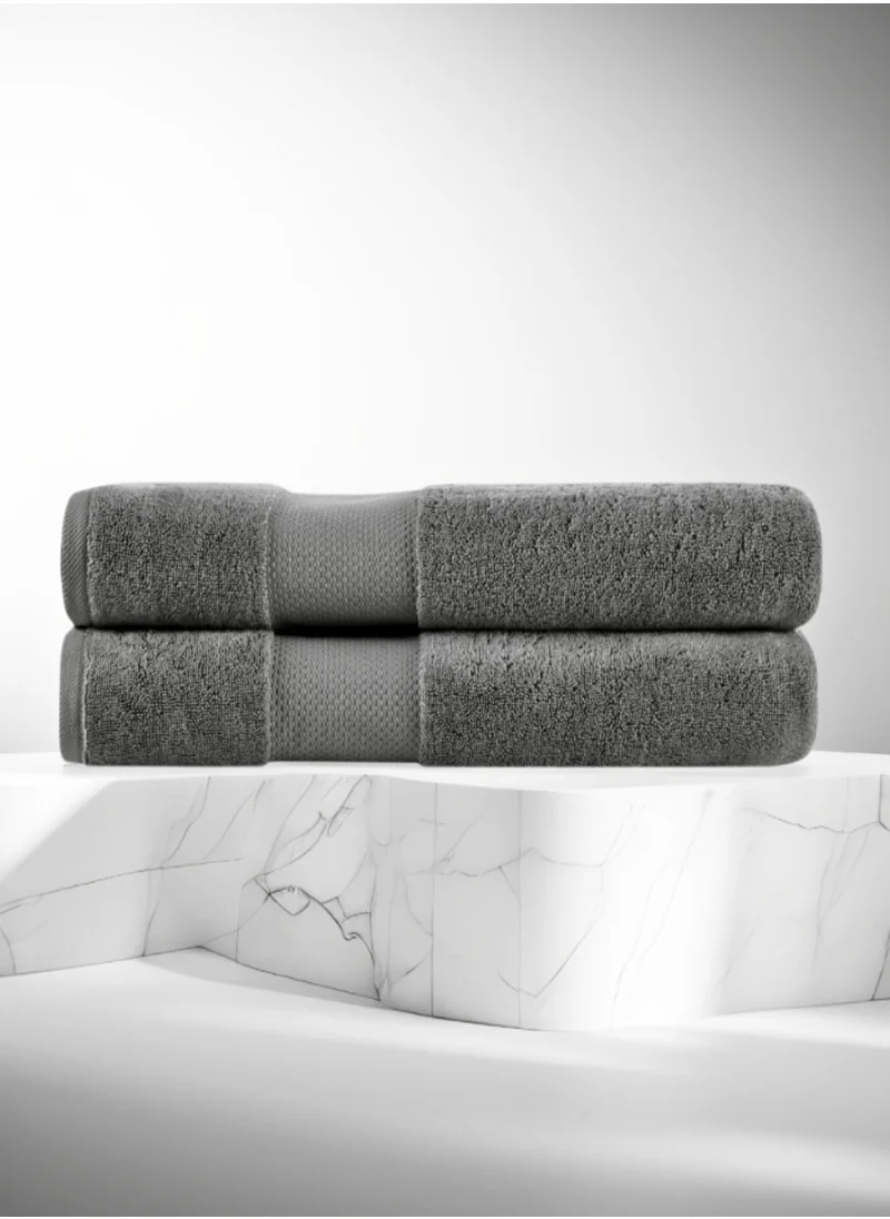 1Chase Luxury Cotton Bath Towels – Set of 2 Large Black Towels | 70x140 cm, 600 GSM, Ultra-Soft & Absorbent Hotel & Spa Quality
