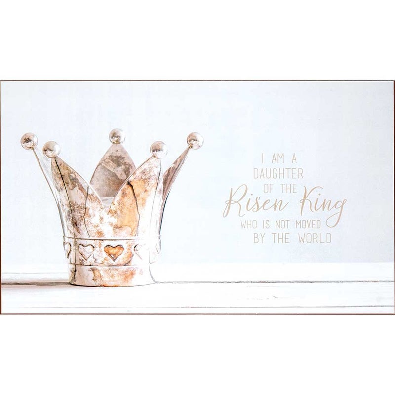 Daughter of the Risen King Crown 14 x 8 Inch Wood Hanging Wall Plock Plaque