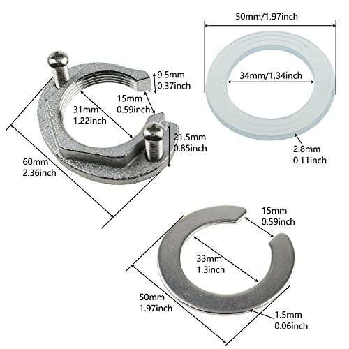 LUORNG 31mm Stainless Steel C Type Kitchen Faucet Antiloosing Nut Cap Fastening Circlip Washer Accessory Tool Set Faucet Accessories Wash Basin Tap Fixing Fitting Kit - Image 2