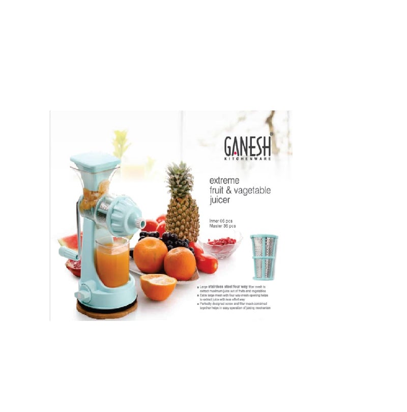Ganesh Fruit & Vegetable Steel Handle Juicer, Blue - Image 5