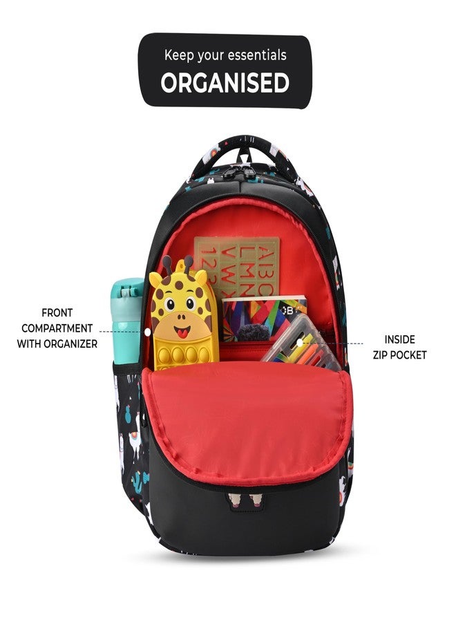 Gear Llama 2 Compartment Backpack 15"/21L Small Water Resistant School Bag/Casual 2 Compartment Backpack/Daypack/Kids Bag for Boys/Girls (Black-Pink) - Image 5