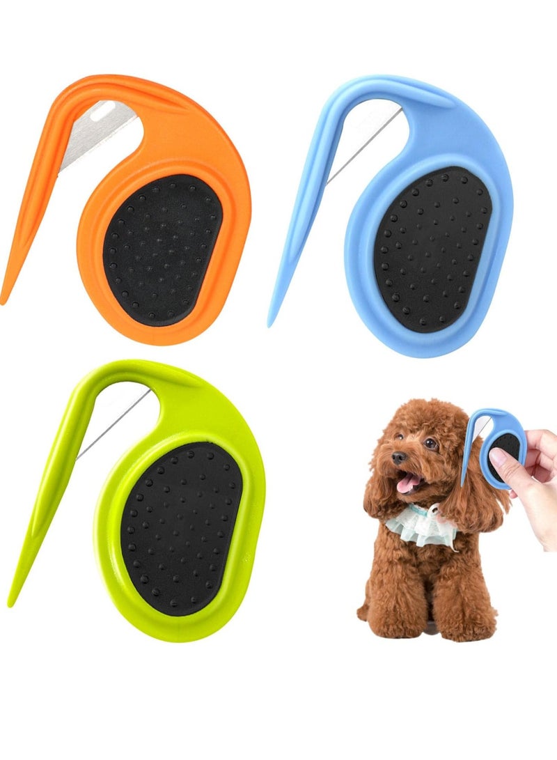 BIGTHREE Pet Knotting Comb with Steel Blade, 3 Pcs Knotting Comb for Dogs Cats, Pet Grooming Brush Dematting Comb Hair Removal Tangles for Dogs Cats, Furminator for Cats Dogs - Image 1