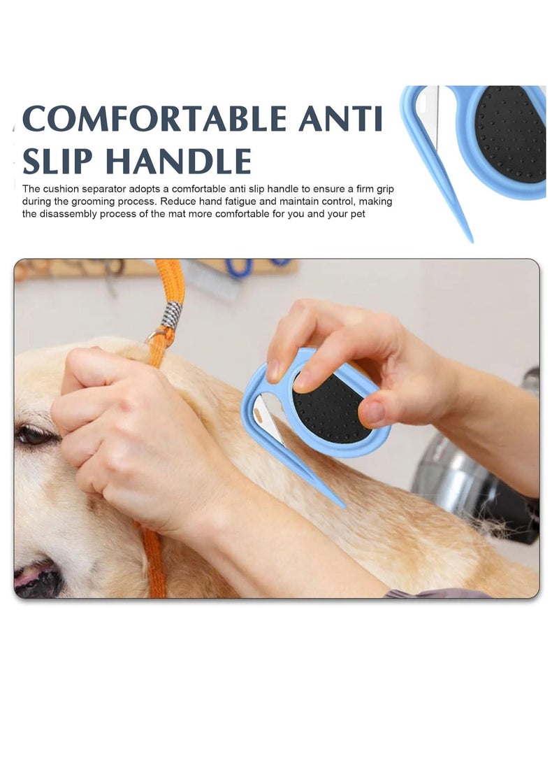 BIGTHREE Pet Knotting Comb with Steel Blade, 3 Pcs Knotting Comb for Dogs Cats, Pet Grooming Brush Dematting Comb Hair Removal Tangles for Dogs Cats, Furminator for Cats Dogs - Image 3