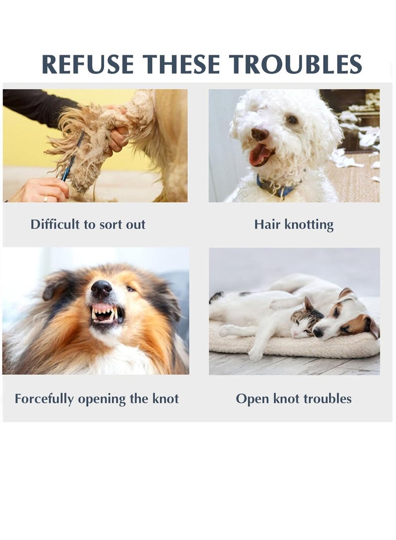 BIGTHREE Pet Knotting Comb with Steel Blade, 3 Pcs Knotting Comb for Dogs Cats, Pet Grooming Brush Dematting Comb Hair Removal Tangles for Dogs Cats, Furminator for Cats Dogs - Image 4