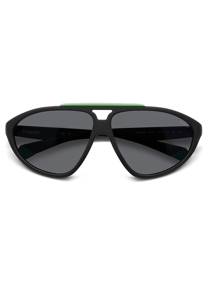 Polaroid Unisex Polarized Rectangular Sunglasses - Pld 2151/S Black Millimeter - Lens Size: 62 Mm  - Image 4