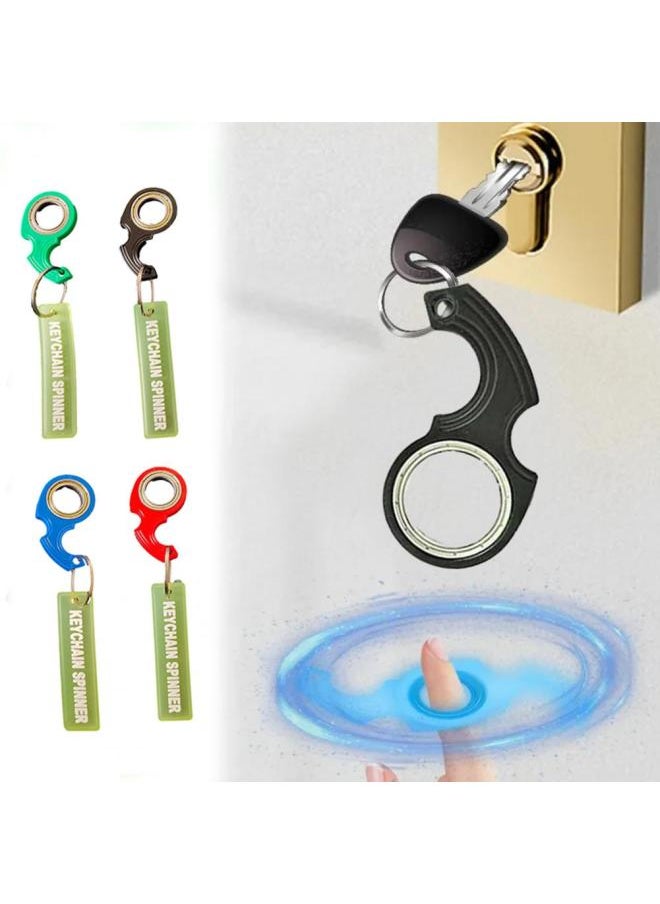 Generic - Fingertip Rotating Keyring Metal Gadget Anti Stress Toy Keychain Spinner Fidget Toy Stress Relief Sensory Toys for Teens Adults-Color:Blue - Image 1
