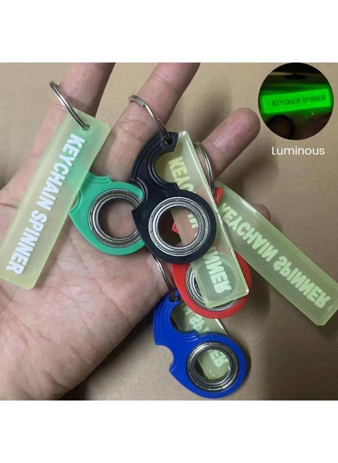 Generic - Fingertip Rotating Keyring Metal Gadget Anti Stress Toy Keychain Spinner Fidget Toy Stress Relief Sensory Toys for Teens Adults-Color:Blue - Image 1