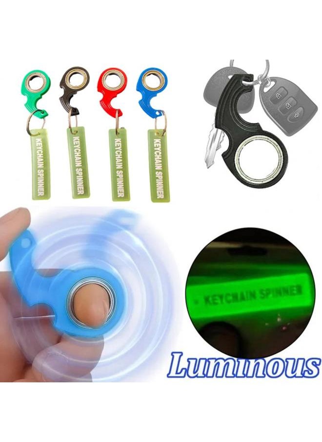 Generic - Fingertip Rotating Keyring Metal Gadget Anti Stress Toy Keychain Spinner Fidget Toy Stress Relief Sensory Toys for Teens Adults-Color:Blue - Image 1
