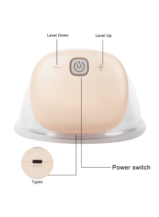 YOUHA Wearable Breast Pump Hands Electric Single Portable Wearable Breast Cup 8oz/240ml 3 Modes 9 Suction Levels Rechargeable Comfort Breastfeeding Milk Collector Pink - Image 4