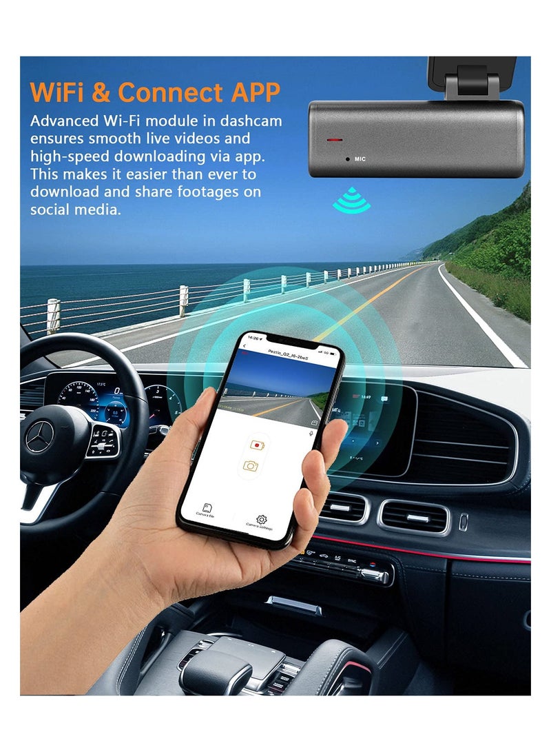 SYOSI MAKINGTEC Dash Cam 2K WiFi 1440P Car Camera, Dash Camera for Cars, Front Dashcam for Cars with Super Night Vision, WDR, Loop Recording, G-Sensor, 24 Hours Parking Monitor, APP, Support 128GB Max - Image 4