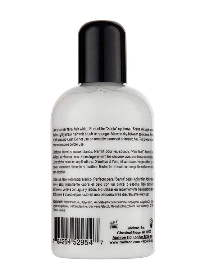 mehron Makeup Hair White | Washable White Hair Dye | Temporary Hair Color for Theatre, Cosplay, & Halloween 4.5 oz (133 ml) (White) - Image 1