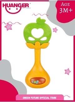 Baby Teether Apple for Babies – Soft Silicone Teething Toy with Rattle, Sensory Development for 3+ Month Old Babies