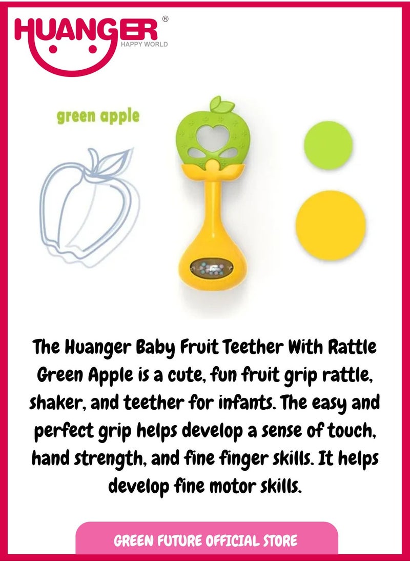 HUANGER - Baby Teether Apple for Babies – Soft Silicone Teething Toy with Rattle, Sensory Development for 3+ Month Old Babies - Image 1
