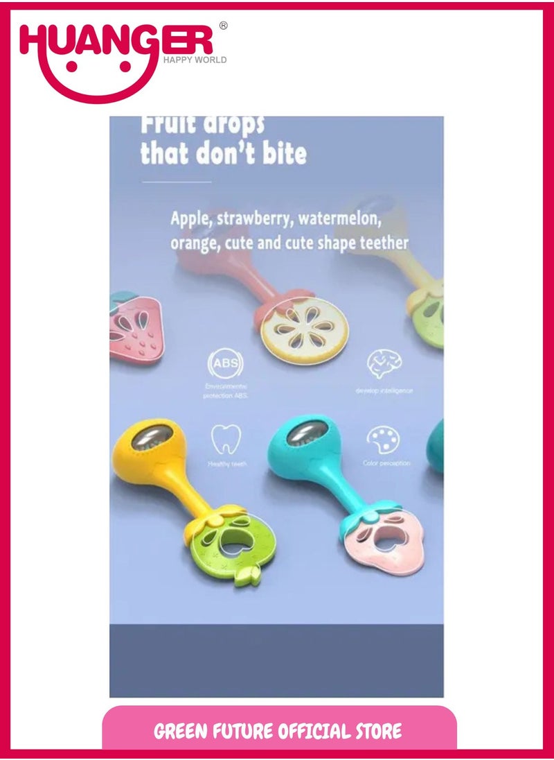HUANGER - Baby Teether Apple for Babies – Soft Silicone Teething Toy with Rattle, Sensory Development for 3+ Month Old Babies - Image 1