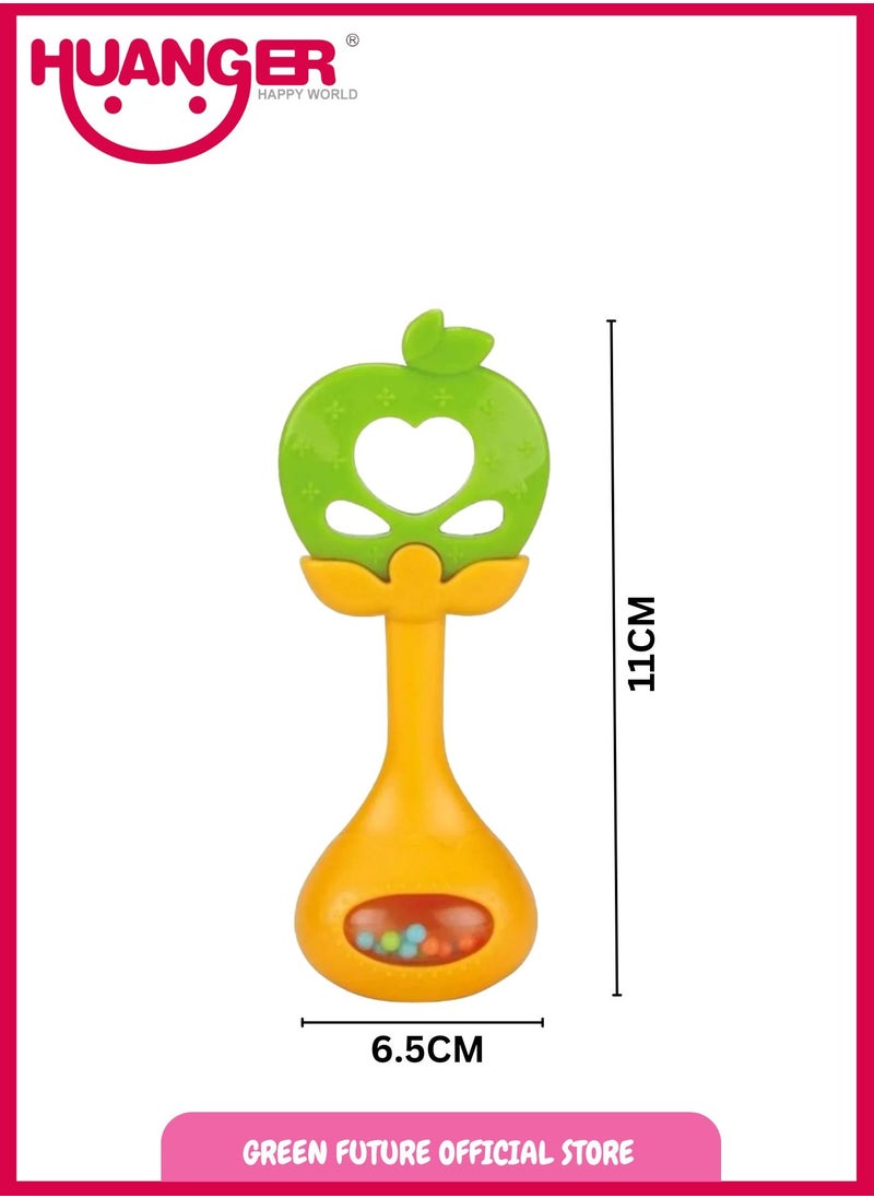 HUANGER - Baby Teether Apple for Babies – Soft Silicone Teething Toy with Rattle, Sensory Development for 3+ Month Old Babies - Image 1