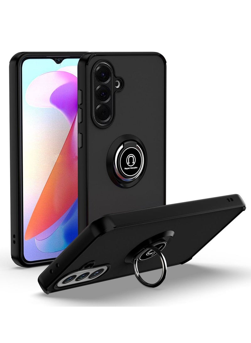 for Samsung Galaxy A56 5G Case, TPU + Hard PC Magnetic Ring Car Mount Stand Bumper Cover Full Portection Shockproof Phone Case for Samsung Galaxy A56 5G, Black