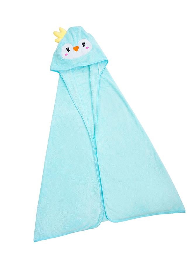 babyqlo Blue Penguin Hooded Baby Towel for Newborn - Image 3