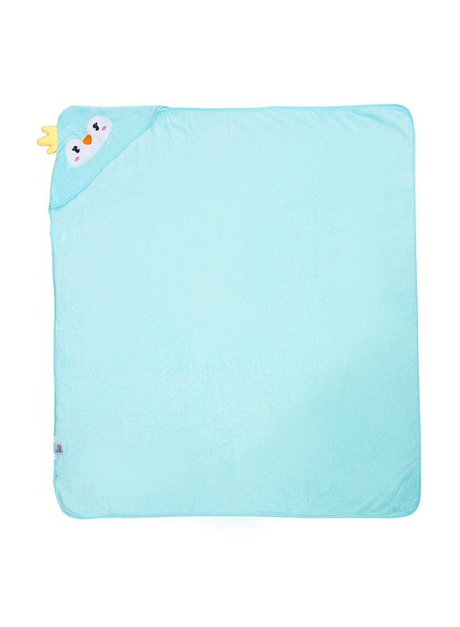 babyqlo Blue Penguin Hooded Baby Towel for Newborn - Image 1