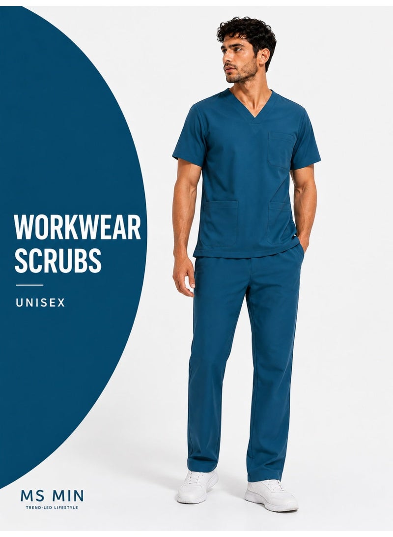 MS MIN Peacock Blue Stretch Quick Dry Pyjama Set, Cool Touch Anti-Pilling Unisex Loungewear for Home & Daily Wear - Image 1