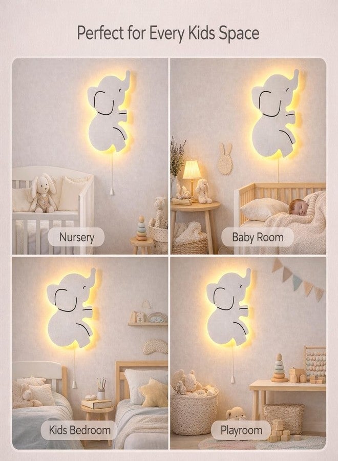 LET'S DIY لنصنع بأنفسنا مصباح حائط على شكل فيل لطيف بإضاءة خلفية لغرفة الأطفال | ديكور حائط خشبي ليلي لغرفة الأطفال الرضع وغرفة اللعب - Image 5